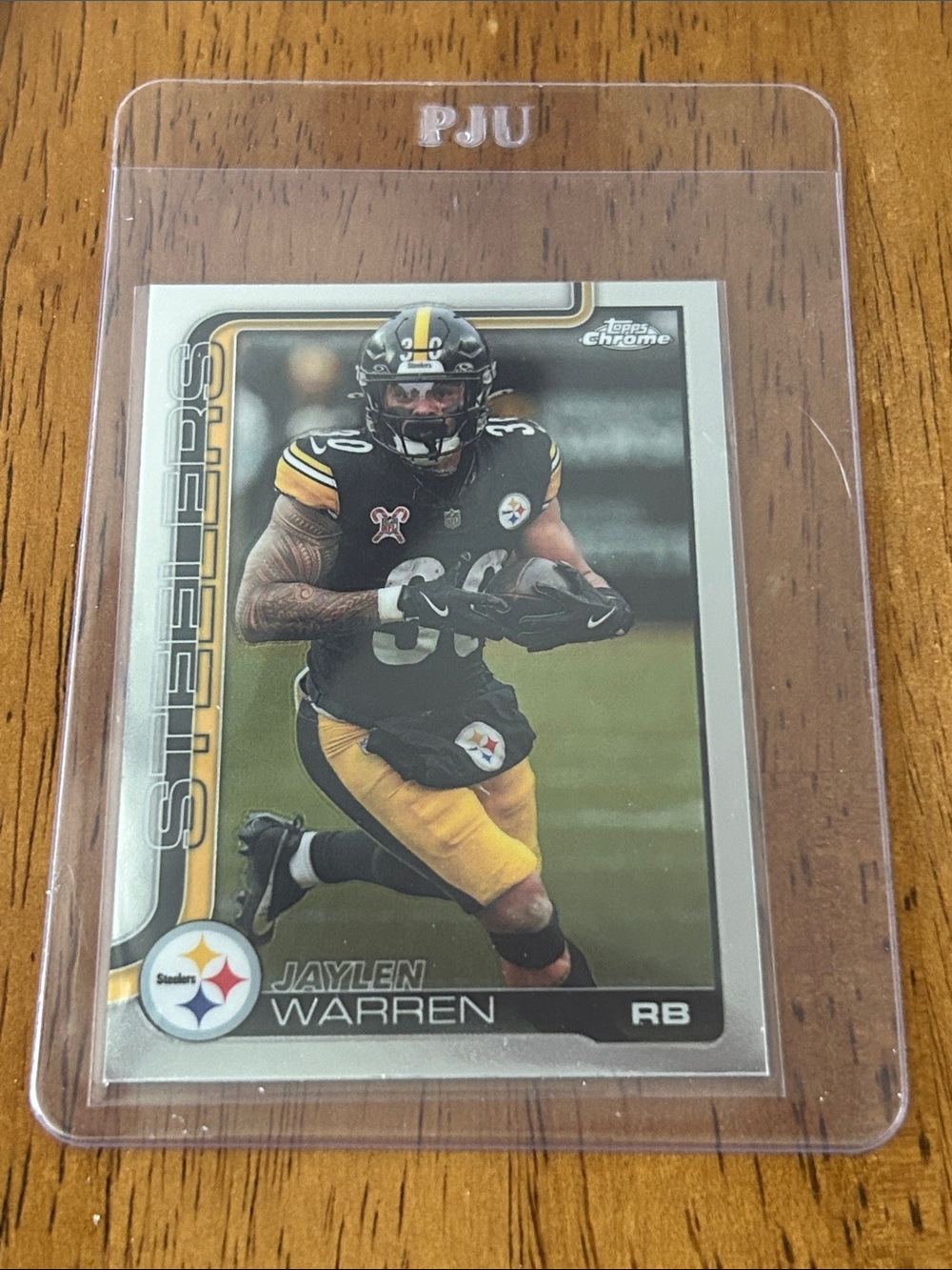 Topps Chrome Jaylen Warren Steelers Card - Black & Gold